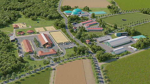  Bird's eye view of the farm - illustration showing Lubratec's diverse solutions for agriculture