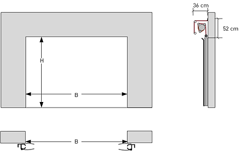 Dimensions of the Tectura Stabitor - Technical drawing with dimensions