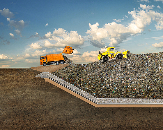 Clay liners and geogrids for safe and efficient landfill construction